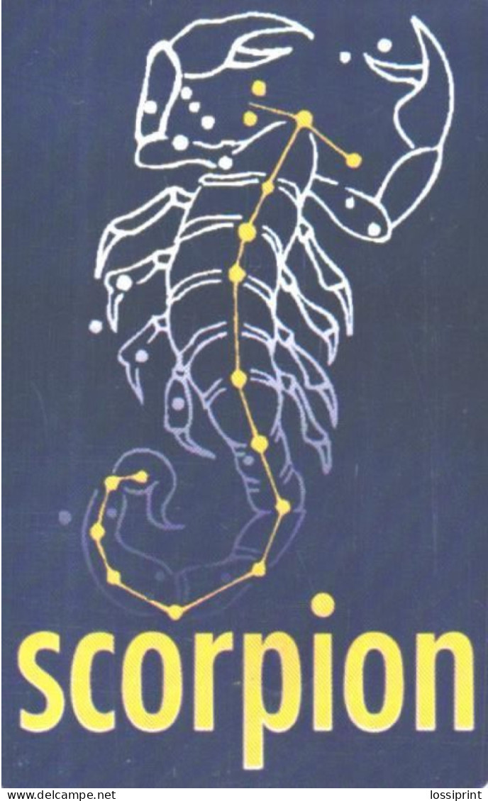 Romania:Used Phonecard, Romtelecom, 50000 Lei, Zodiac, Scorpion, 2000 - Sternzeichen