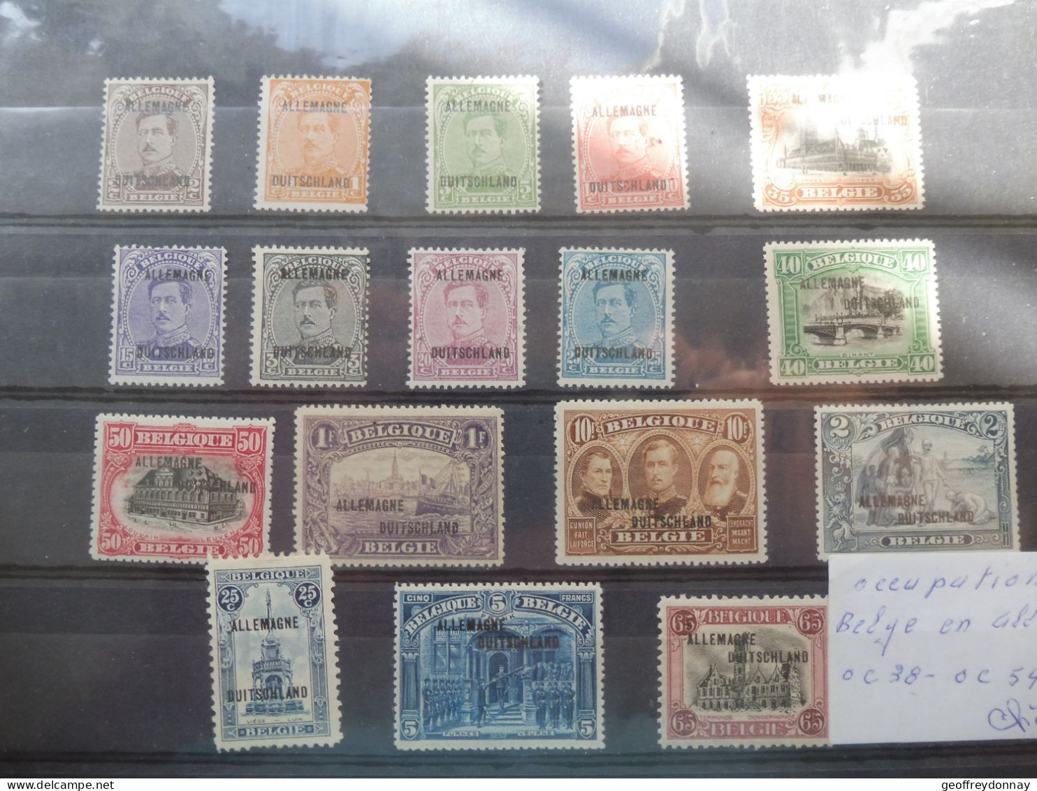 Belgique Belgie Occupation Oc 38/54 Mnh Neuf ** Perfect Parfait Peu Courant - OC38/54 Belgian Occupation In Germany