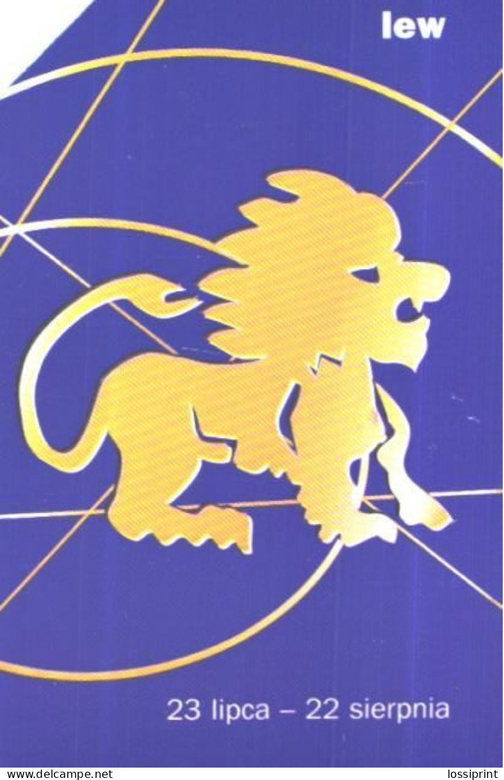 Poland:Used Phonecard, Telekomunikacja Polska S.A., 100 Units, Zodiac, Lion - Sternzeichen