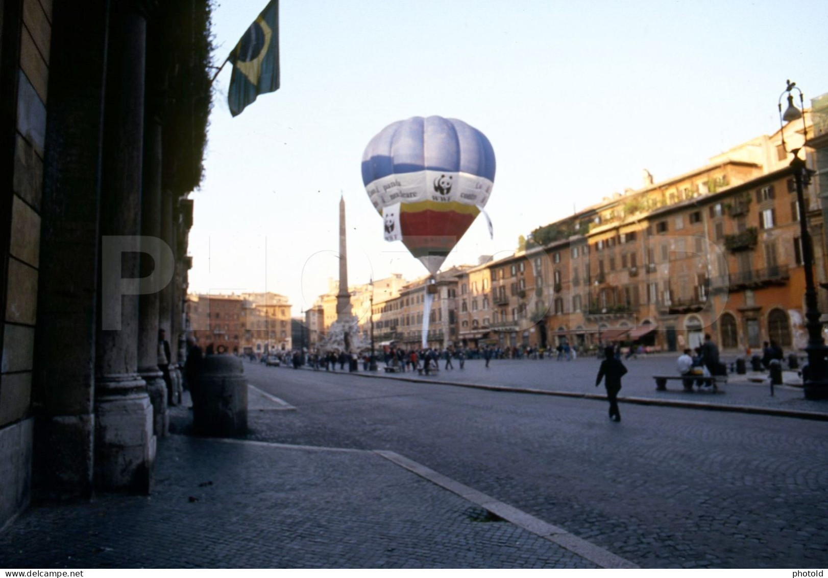 3 Slides Set 90s PANDA BEAR WWF ROMA ITALIA AIR BALLOON 35mm DIAPOSITIVE SLIDE NO PHOTO FOTO NB2662 - Diapositives