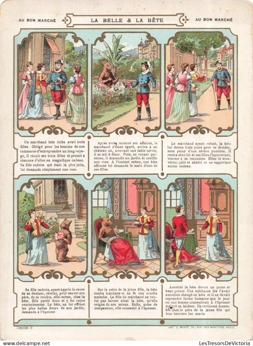 HISTOIRE - La Belle Et La Bête - Le Bon Marché - Colorisé - Carte Postale Ancienne - History