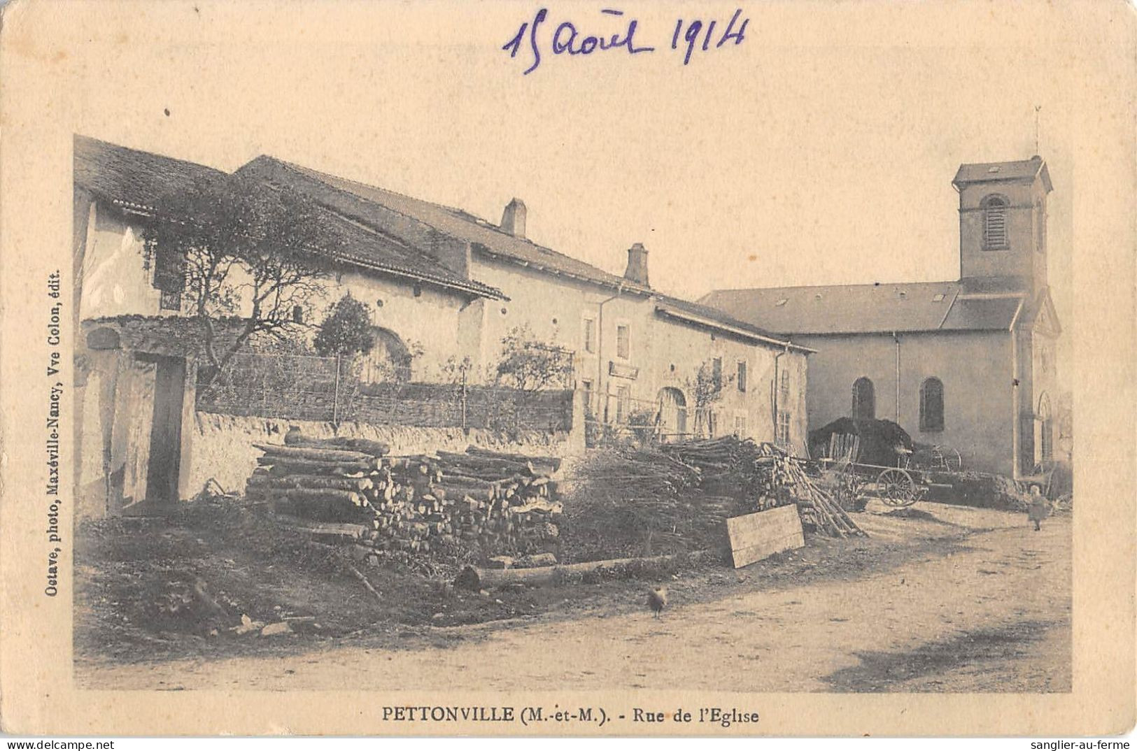 CPA 54 PETTONVILLE / RUE DE L'EGLISE - Other & Unclassified