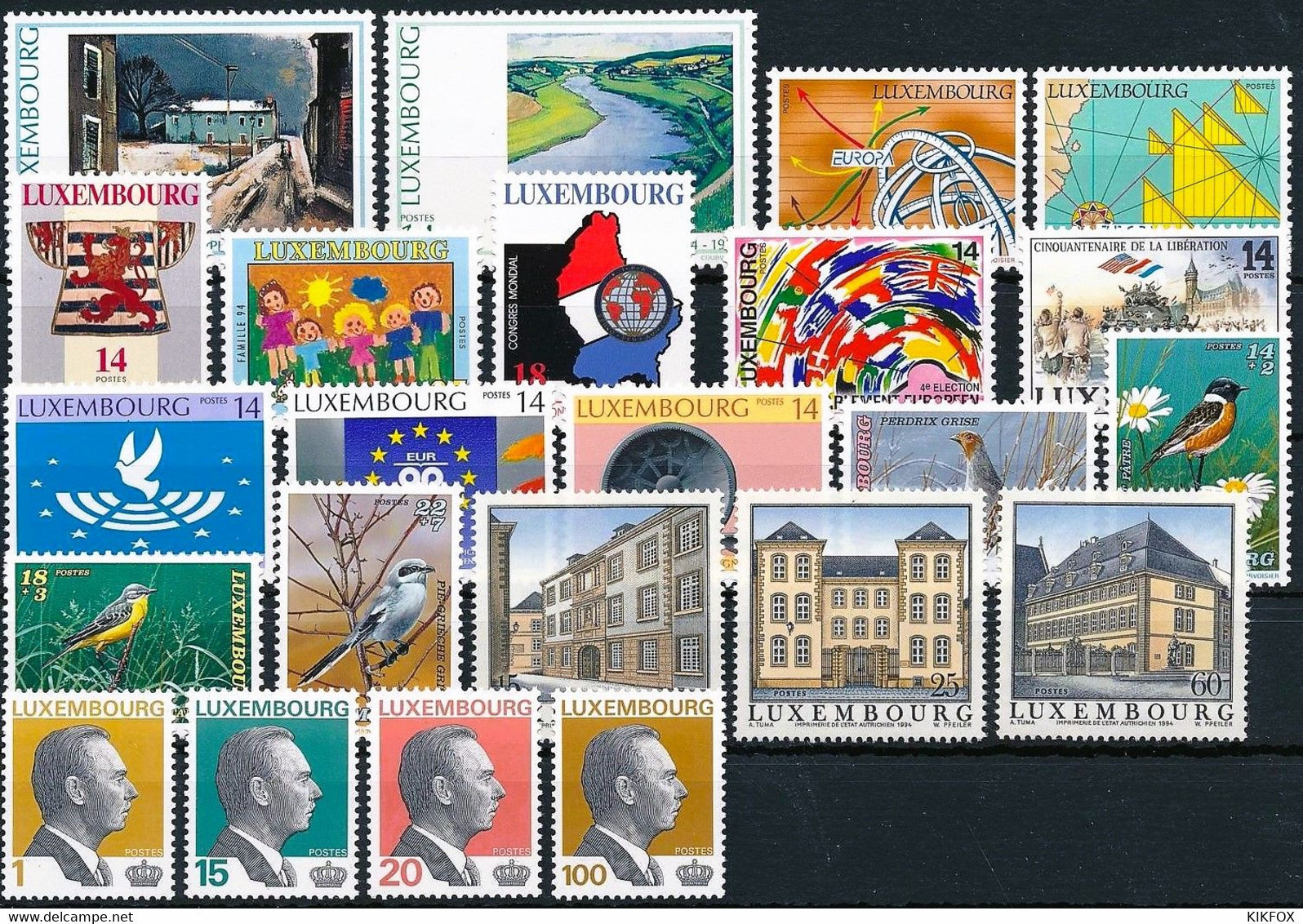 LUXEMBOURG,LUXEMBURG,1994, Mi 1334-1356 ,YT 1284-1306, JAHRGANG KPL , Complete Year + MH, POSTFRISCH - Annate Complete