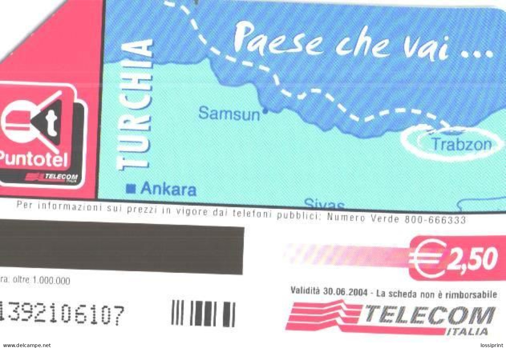 Italy:Used Phonecard, Telecom Italia, 2.50 €, Yacht - Bateaux