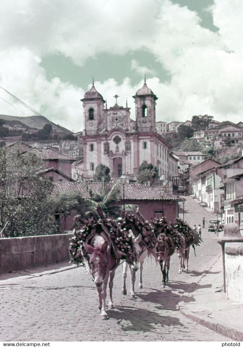 70s DONKEY PONTE MARILIA OURO PRETO BRAZIL BRASIL 35mm DIAPOSITIVE SLIDE NO PHOTO FOTO NB2667 - Diapositives