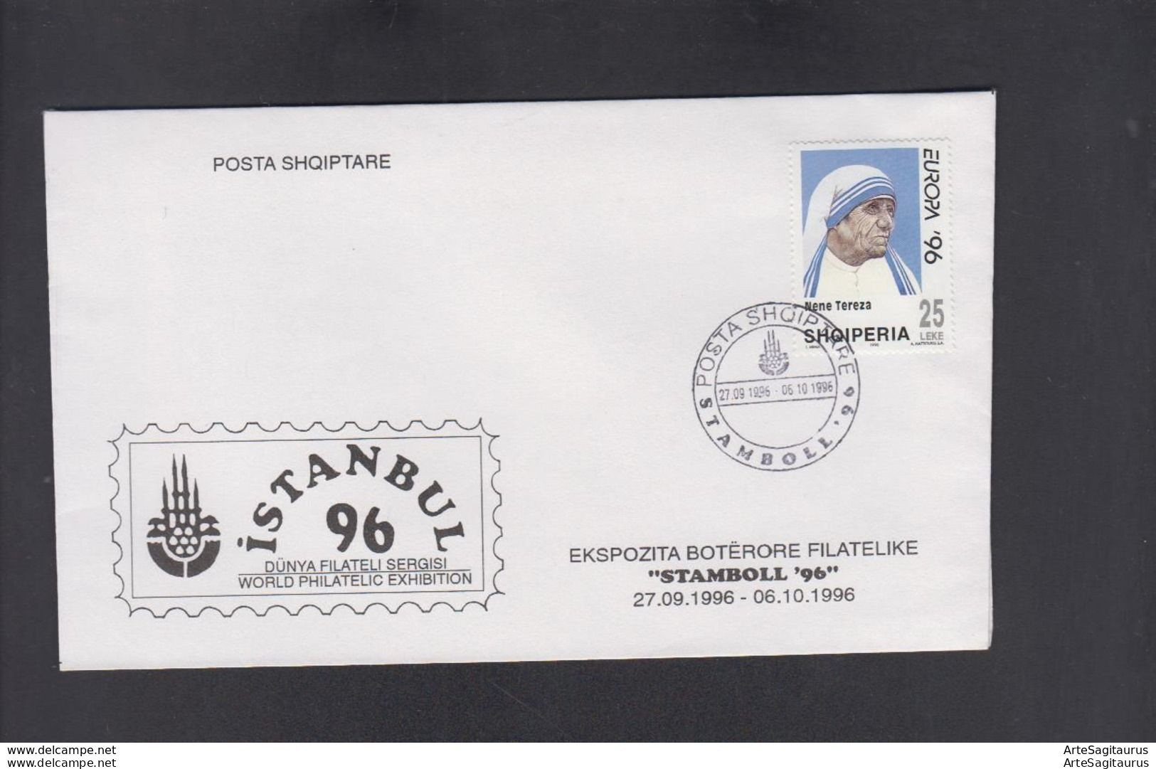 ALBANIA, SPECIAL COVER, EXIBITION, IZTANBUL 96, TURKEY, RELIGION  (010) - Madre Teresa