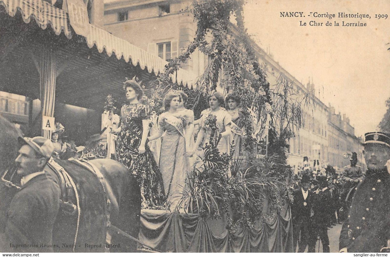 CPA 54  NANCY / CORTEGE HISTORIQUE 1909 / LE CHAR DE LA LORRAINE - Autres & Non Classés