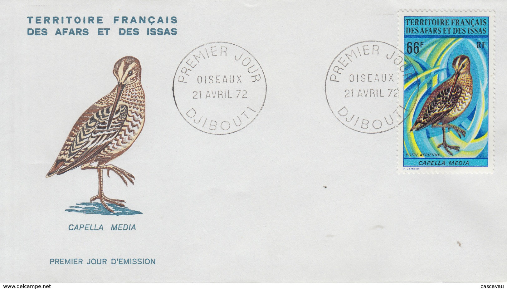 Enveloppe  FDC  1er  Jour  TERRITOIRE  FRANCAIS  Des  AFARS  Et  ISSAS     Oiseaux   1972 - Autres & Non Classés