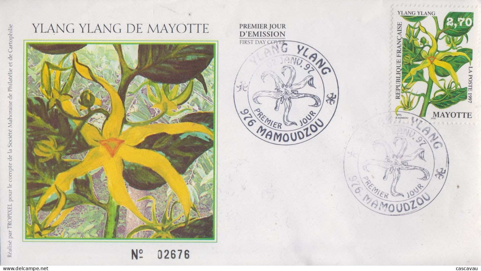 Enveloppe  FDC  1er Jour    MAYOTTE   Fleur  D' Ylang  Ylang     MAMOUDZOU   1997 - Otros & Sin Clasificación