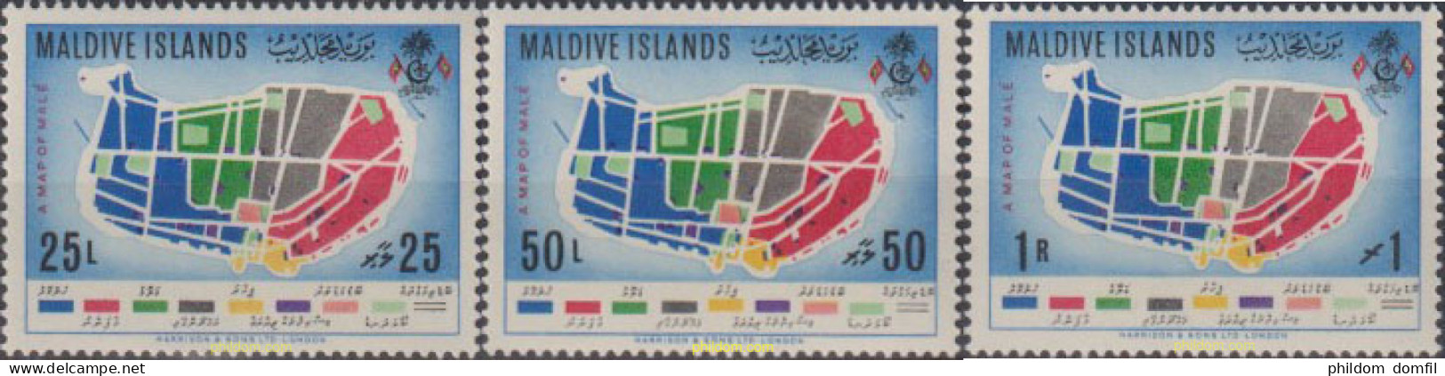 340450 MNH MALDIVAS 1961 MAPA DE LA CIUDAD - Maldives (...-1965)