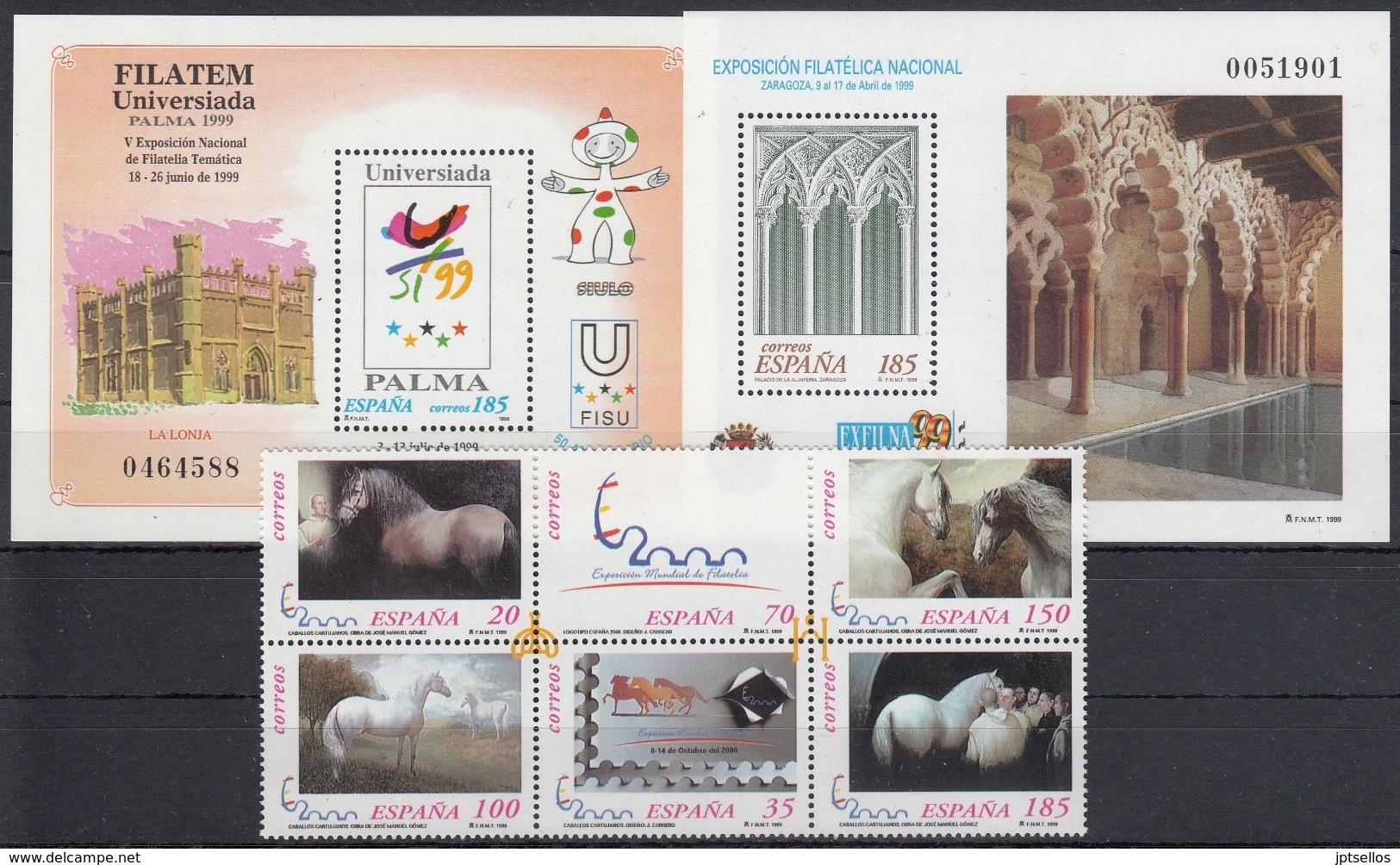 ESPAÑA 1999 Nº 3614/3686 AÑO COMPLETO NUEVO, MNH ** 39 SELLOS,2HB,2MINI PLIEGOS - Años Completos