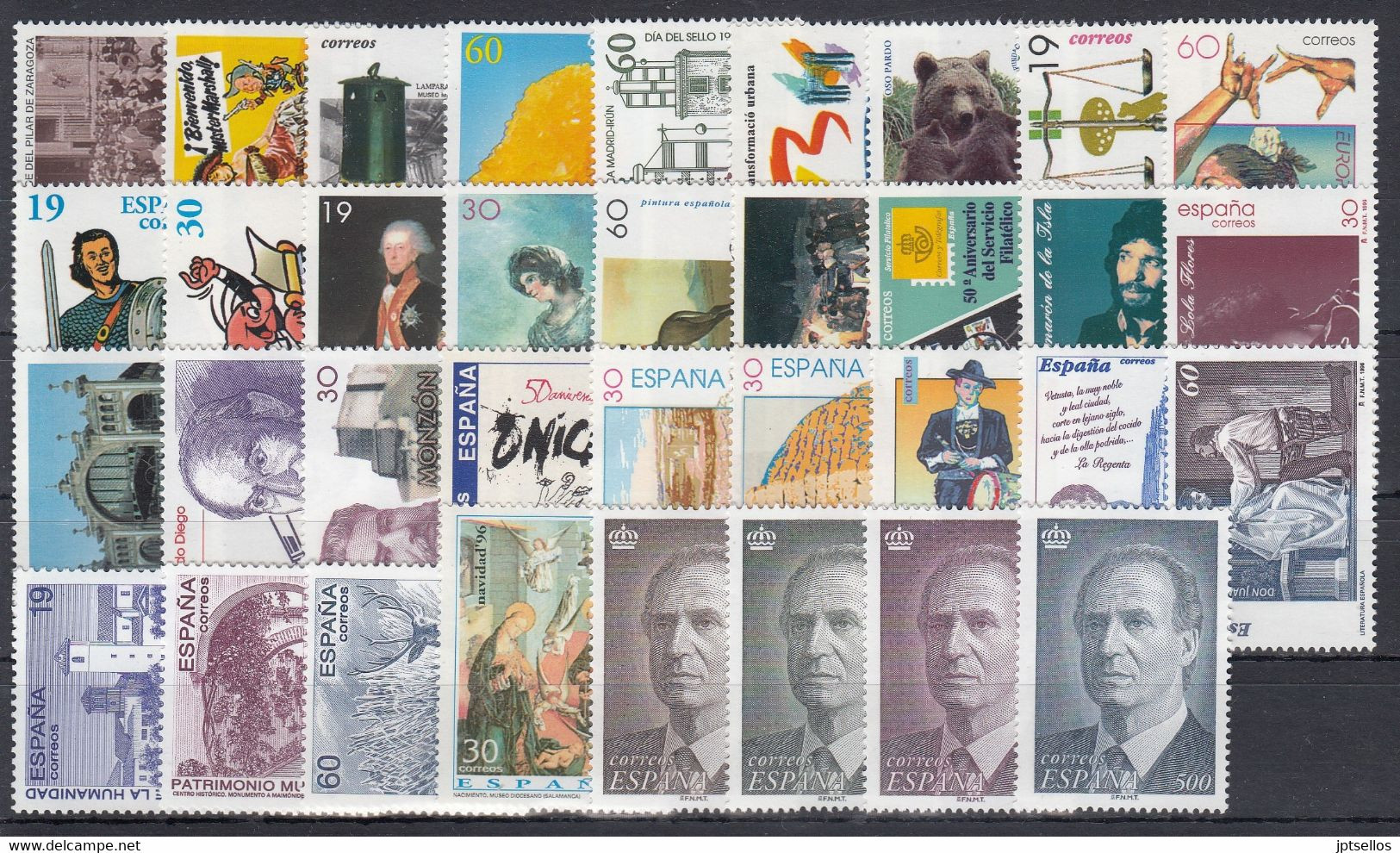 ESPAÑA 1996 Nº 3406/3464 AÑO COMPLETO NUEVO,MNH **,35 SELLOS,6 HB,1 MP - Full Years