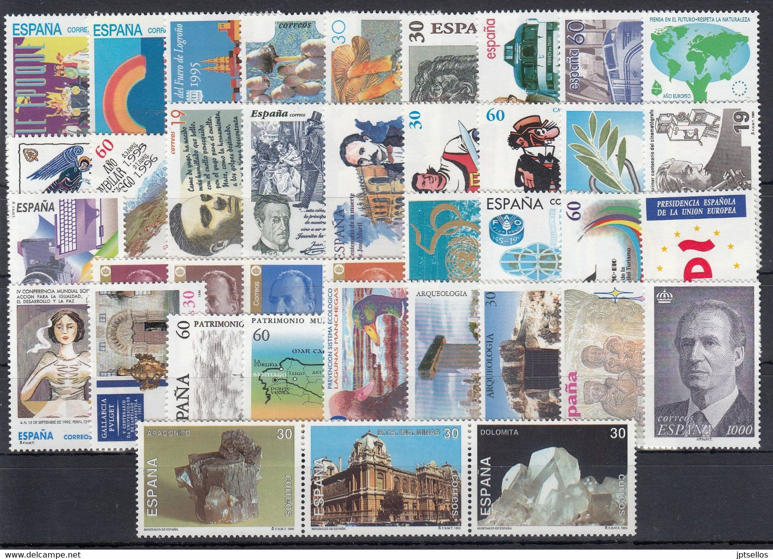 ESPAÑA 1995 Nº 3336/3403 AÑO COMPLETO NUEVO, MNH **, 41 SELLOS + 1 MP + 5 HB + 1 BLOQ. - Años Completos