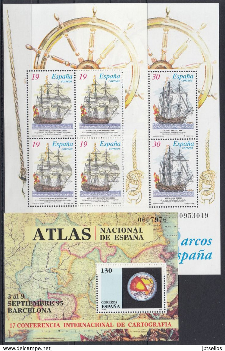 ESPAÑA 1995 Nº 3336/3403 AÑO COMPLETO NUEVO, MNH **, 41 SELLOS + 1 MP + 5 HB + 1 BLOQ. - Années Complètes