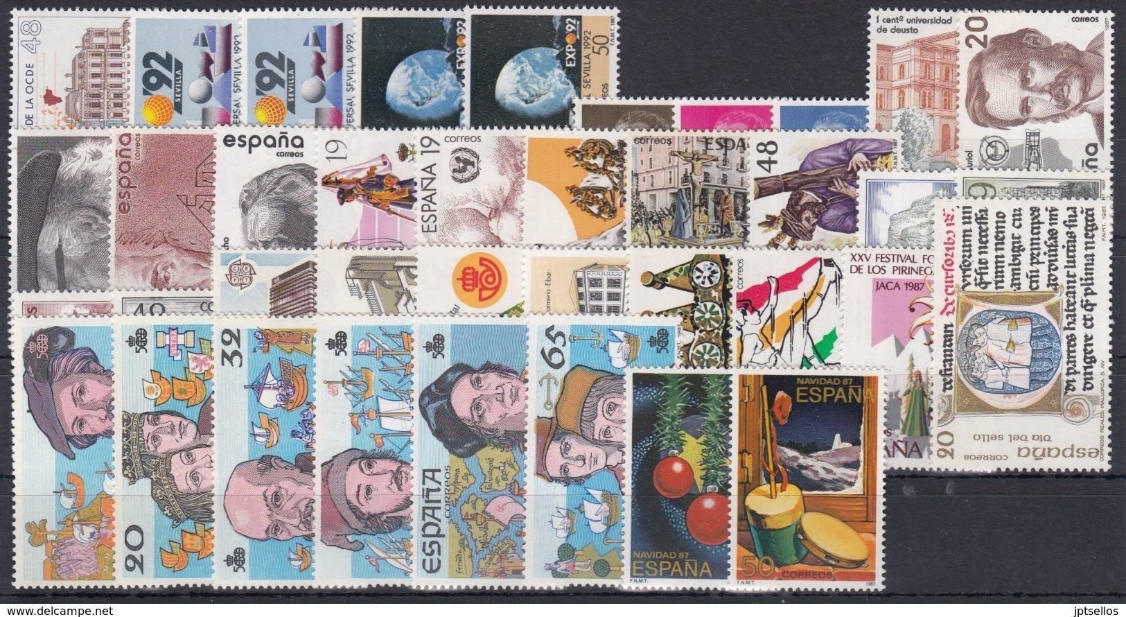 ESPAÑA 1987 Nº 2874/2926 AÑO COMPLETO NUEVO, MNH **,48 SELLOS,2 HB,1 CARNET - Años Completos