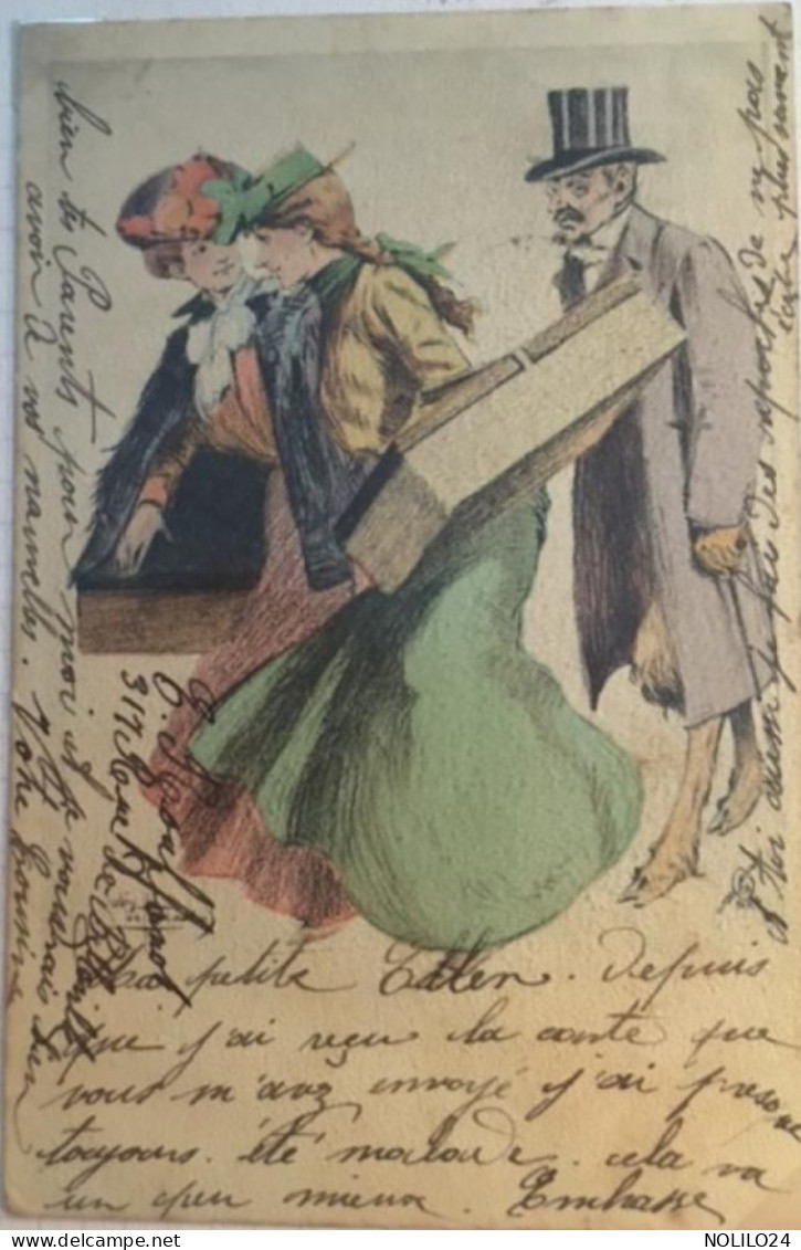 Cpa Illustrateur Signée Lubin De Beauvais, Art Nouveau, 2 élégantes Avec Chapeau, éd P.A, Dest Montbazillac 24 Dordogne - Beauvais