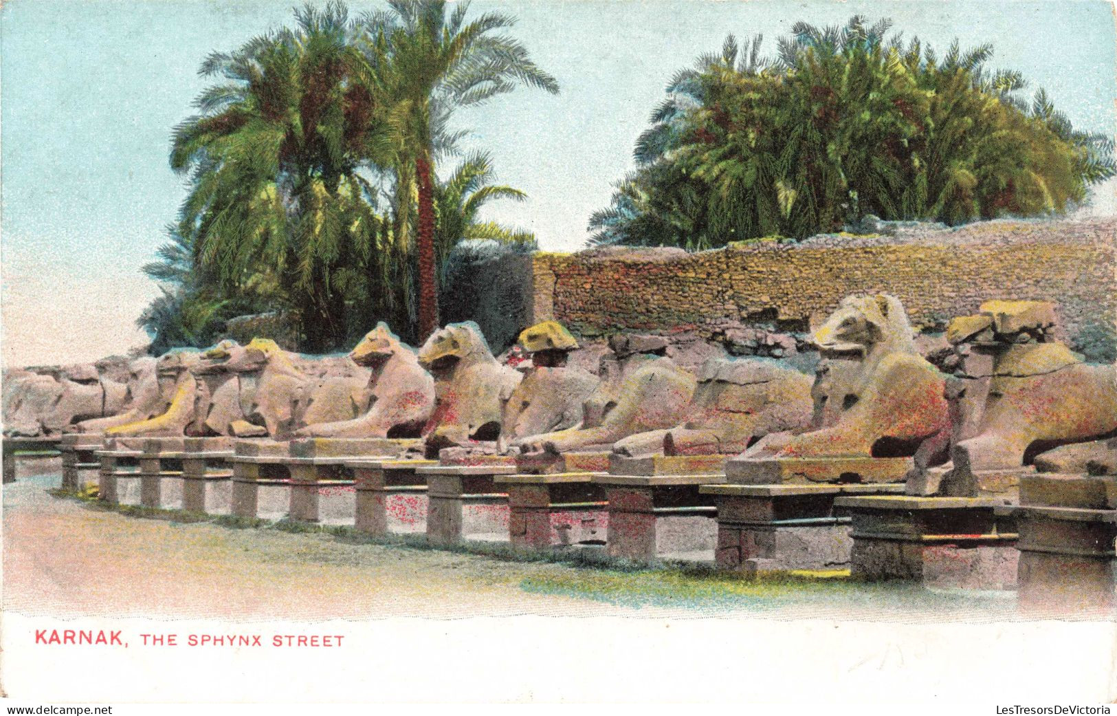 EGYPTE - Karnak - The Sphynx Street - Colorisé - Carte Postale Ancienne - Sphinx