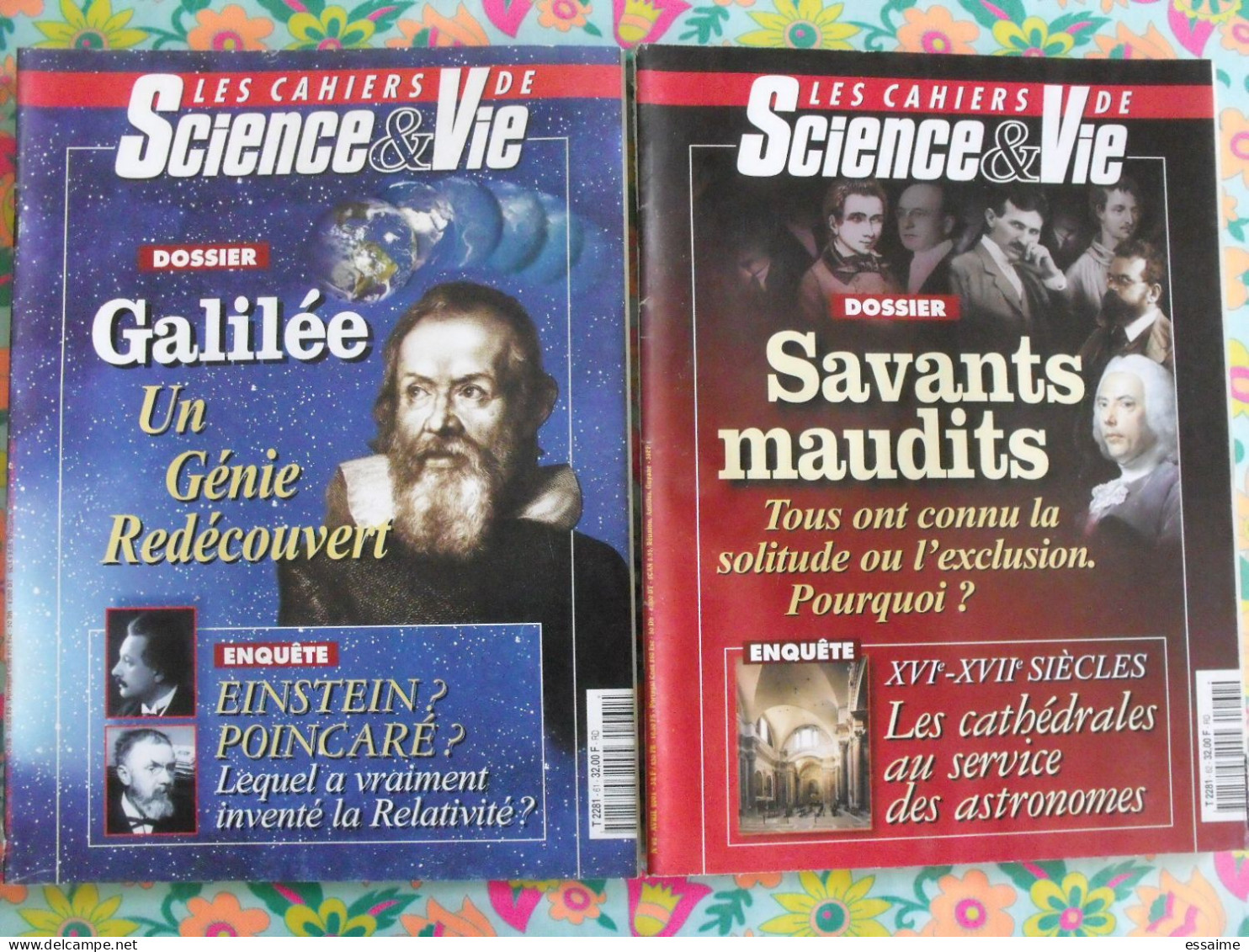 Lot De 2 Revues Les Cahiers De Science & Vie. Galilée, Savants Maudits. 2001 - Science