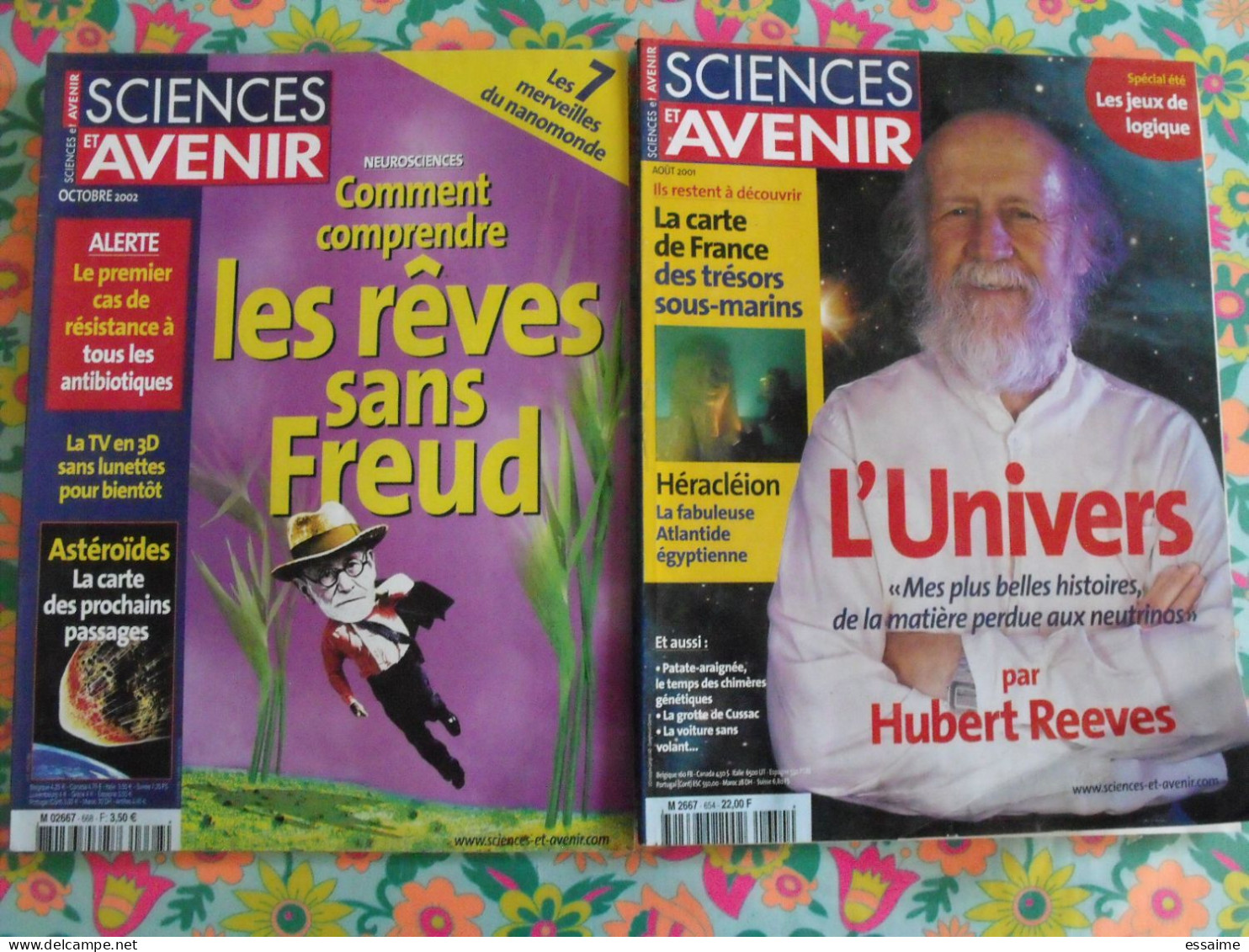 Lot De 7 Revues Science Et Avenir. 2001-2002. Cerveau Adn Rêves Freud Hubert Reeves Dopage - Science