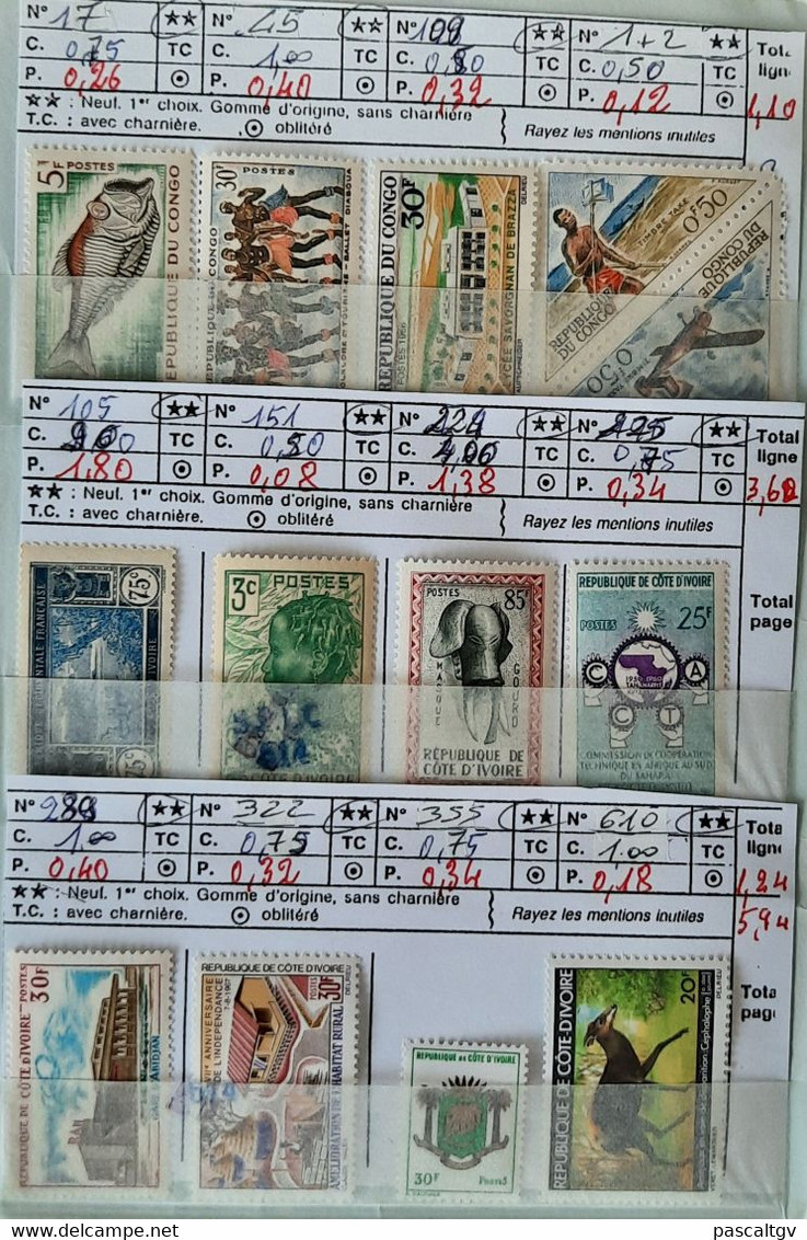 Colonies FR - ** Centrafrique / Port Saïd / Mali / Maroc / ++ Voir Ci-dessous ** NSG - CARNET N°21 - (cote 352.00€) - Collections