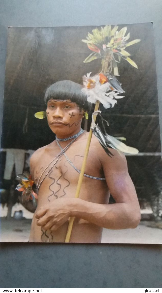 CPSM  INDIEN UAIKA TRIBU MOKARINXINOBETERI AMERIQUE BRASIL BRESIL NATIVO AMAZONIE TORSE NU ETHNIQUE ET CULTURE - America