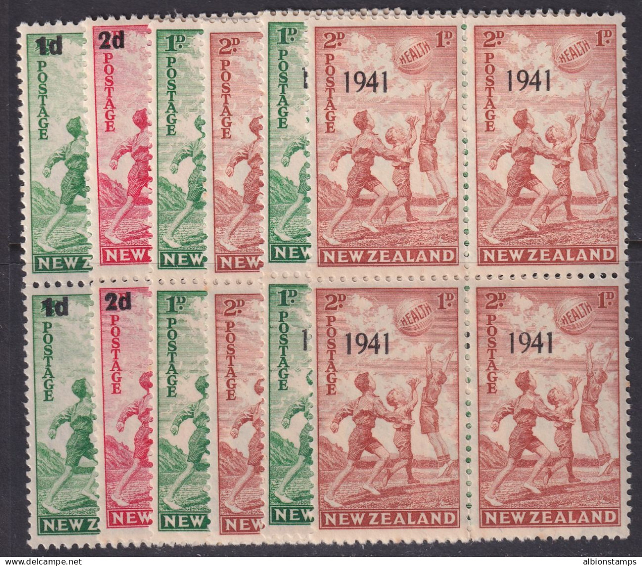 New Zealand, Scott B14-B19 (SG 611-612, 626-627, 632-633), MNH Blocks Of Four - Nuevos