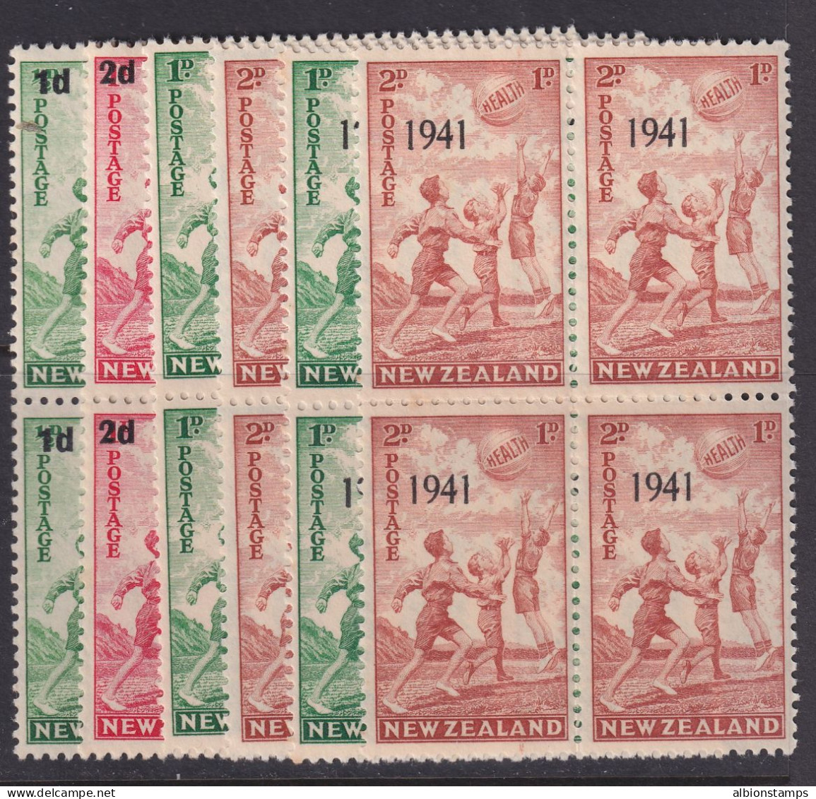 New Zealand, Scott B14-B19 (SG 611-612, 626-627, 632-633), MNH Blocks Of Four - Neufs