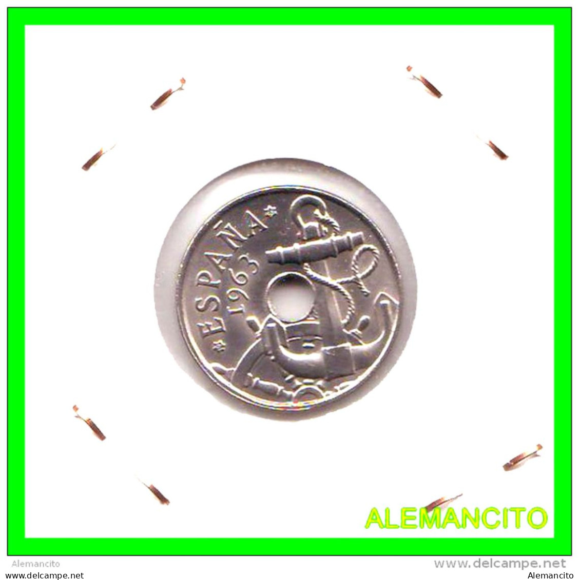 ESPAÑA MONEDA ( ESTADO ESPAÑOL 1936 – 1975 DICTADOR FRANCO ) DE 50 CENTIMOS AÑO 1963 ESTRELLA 19*65 SIN CIRCULAR - 50 Centesimi