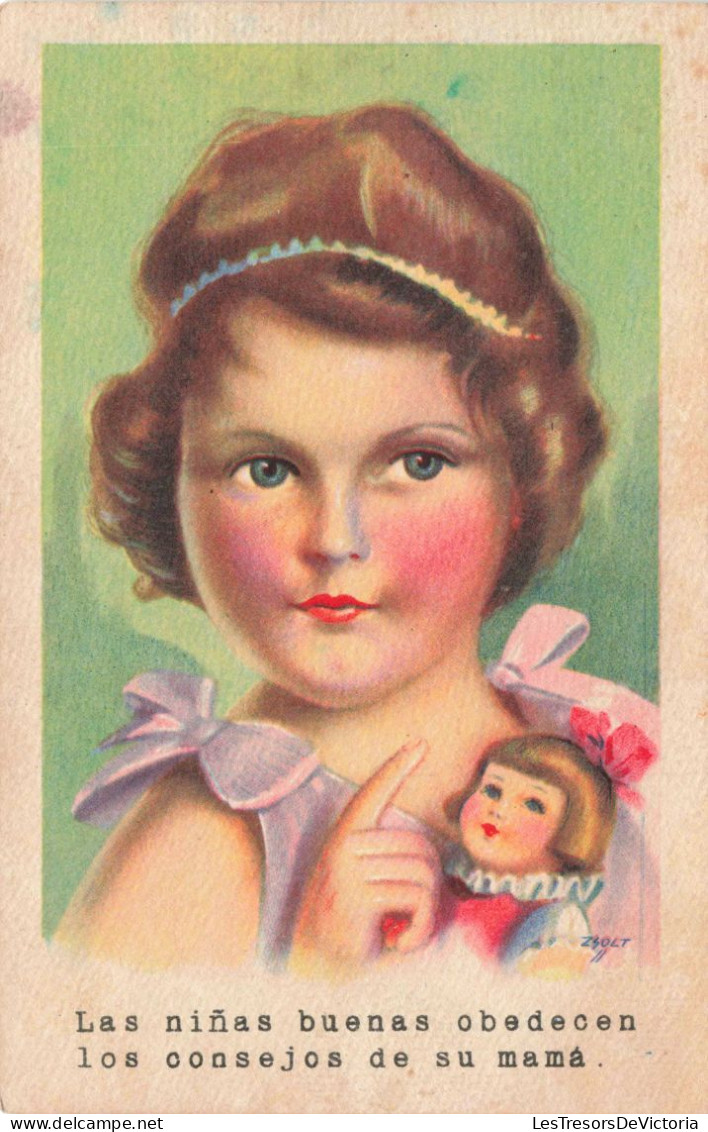 ENFANTS - Las Niñas Buenas Obedecen Los Consejos De Su Mama - Carte Postale Ancienne - Children's Drawings