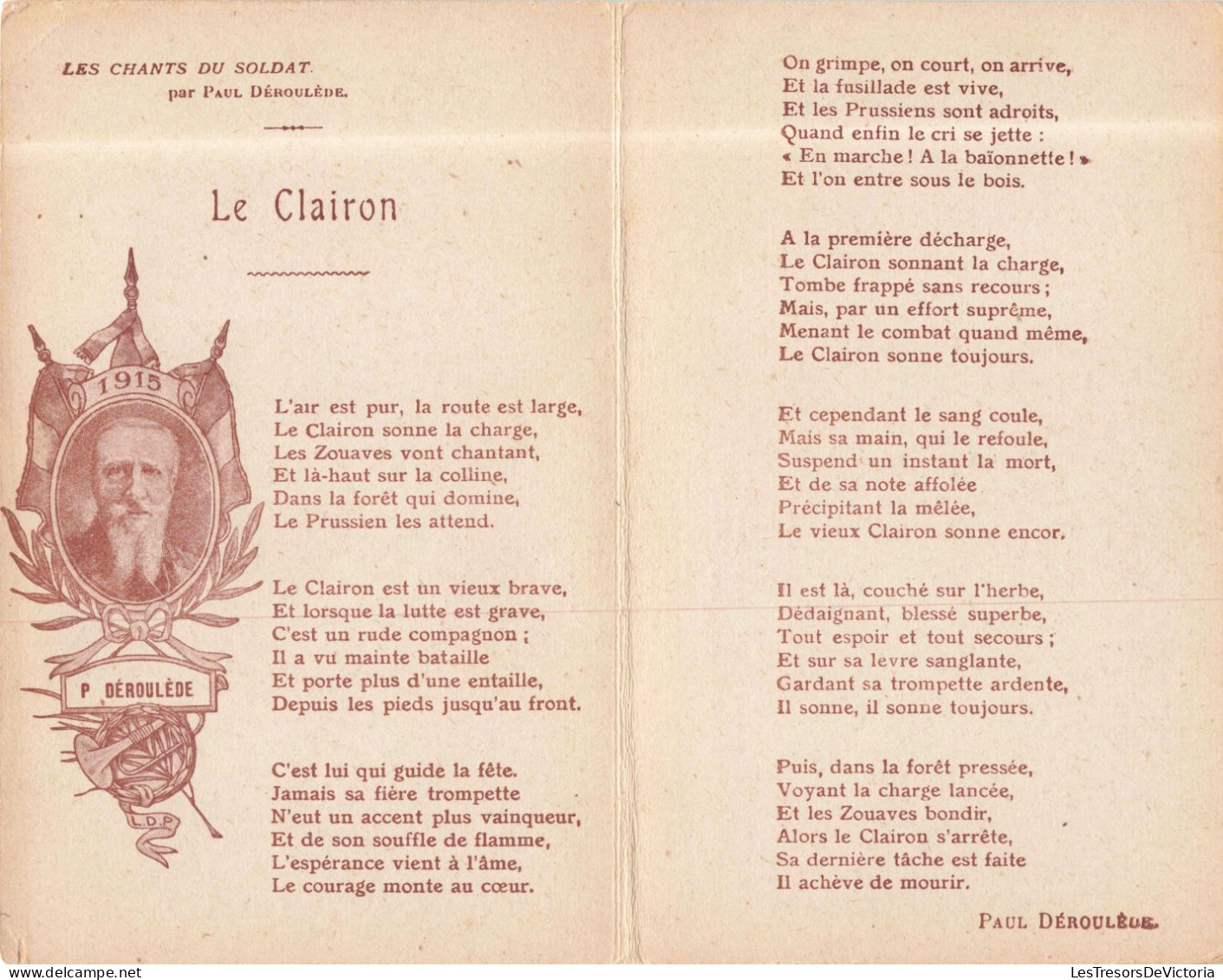 CONTES - FABLES - LÉGENDES - Les Chants Du Soldat - Le Clairon - Paul Déroulède - Carte Postale Ancienne - Vertellingen, Fabels & Legenden