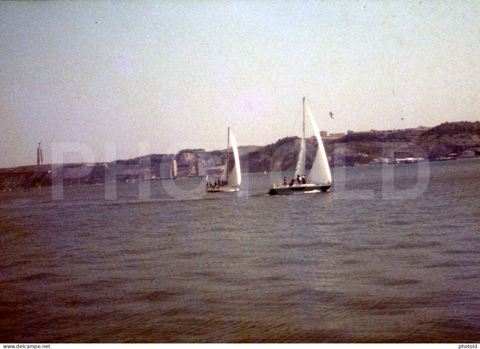 4 SLIDES SET 70s REGATA VELA SAIL SAILING BELEM LISBOA PORTUGAL  AMATEUR 35mm DIAPOSITIVE SLIDE NO PHOTO FOTO NB2688 - Diapositives