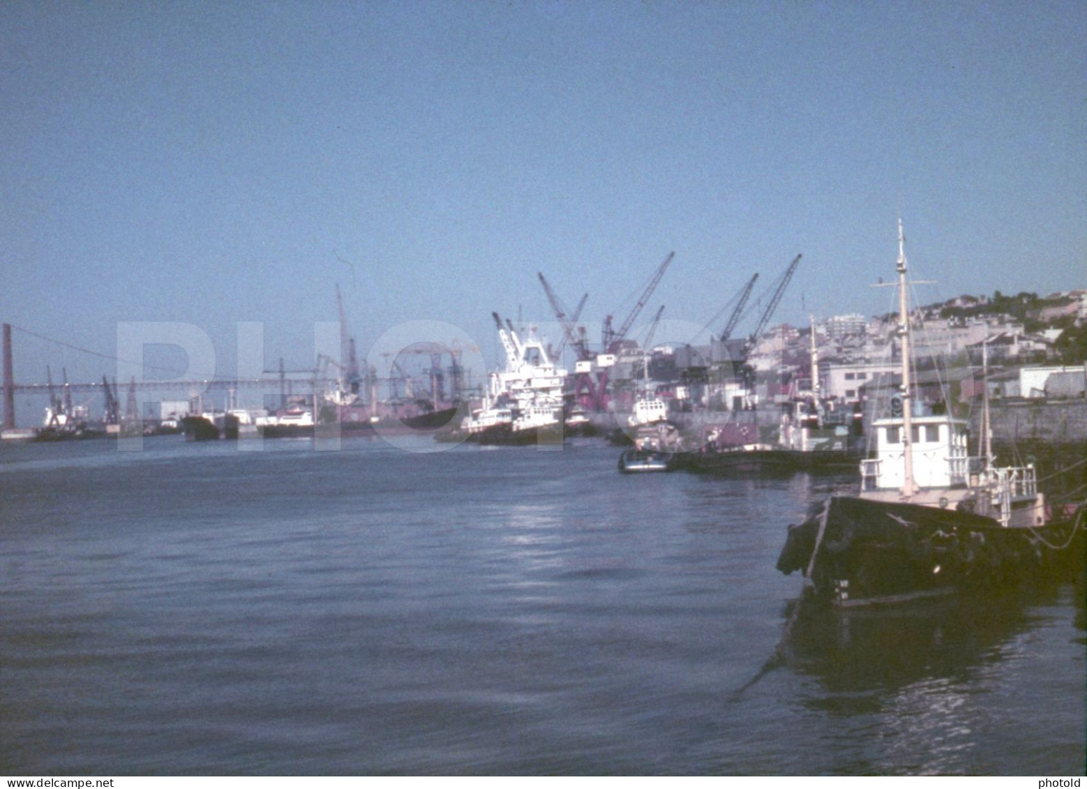 2 SLIDES SET 70s RIO TEJO BOATS BELEM LISBOA PORTUGAL  AMATEUR 35mm DIAPOSITIVE SLIDE NO PHOTO FOTO NB2690 - Diapositives