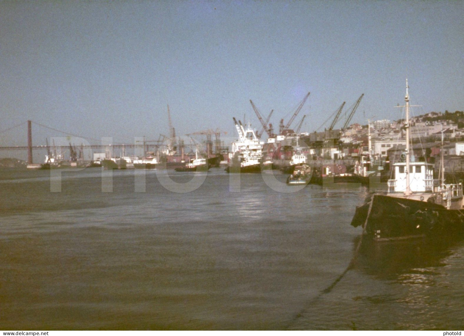 2 SLIDES SET 70s RIO TEJO BOATS BELEM LISBOA PORTUGAL  AMATEUR 35mm DIAPOSITIVE SLIDE NO PHOTO FOTO NB2690 - Diapositives