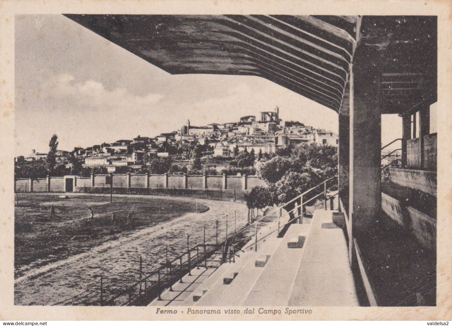 FERMO - STADIO DI CALCIO - FOOTBALL - PANORAMA VISTO DAL CAMPO SPORTIVO - 1953 - Fermo