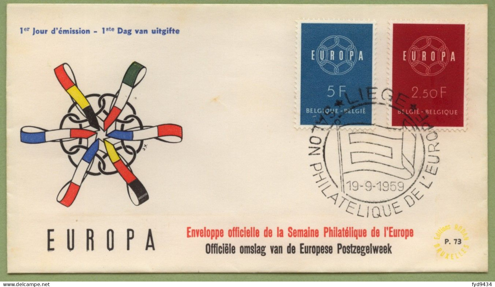 N° 1111 Et N° 1112 De Belgique Sur Enveloppe 1er Jour - 1959