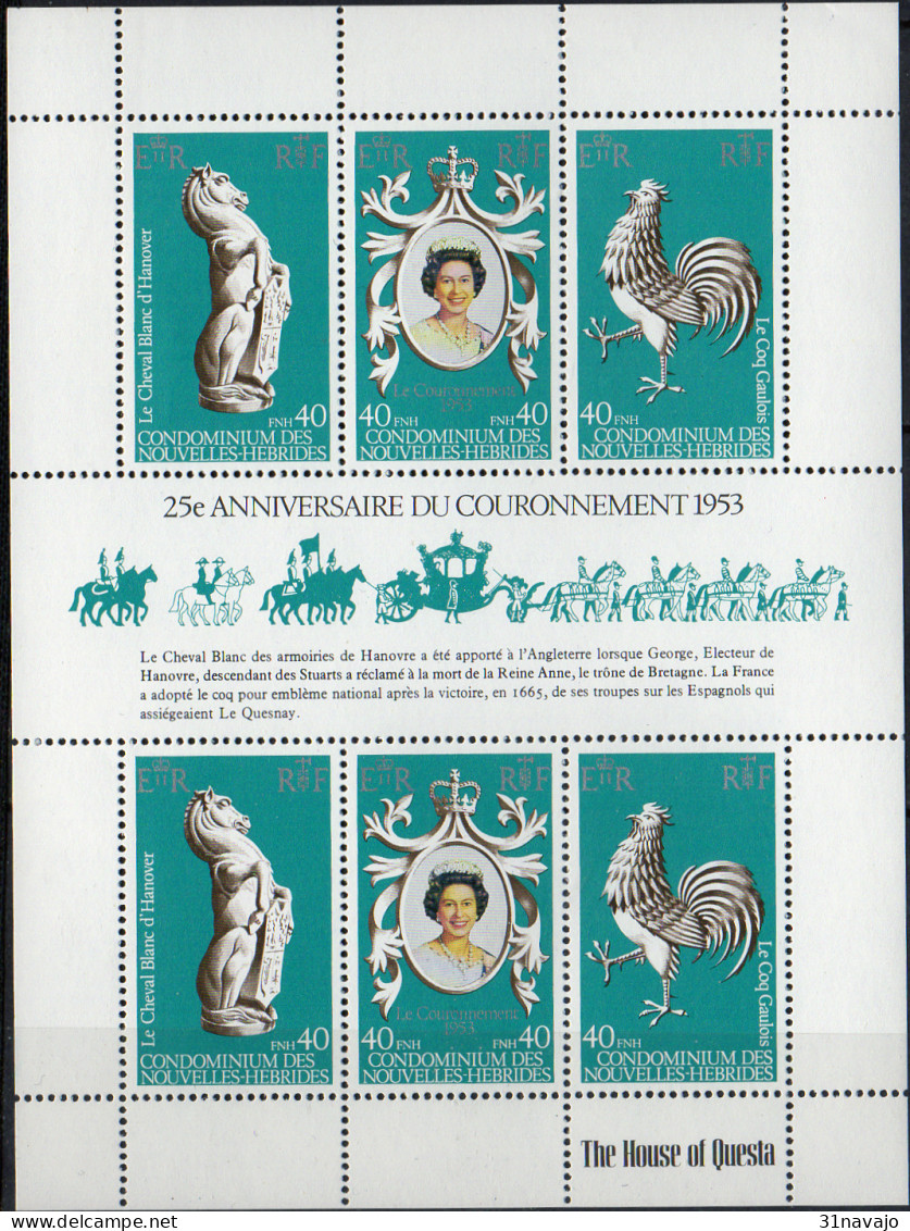 NOUVELLES HEBRIDES - 25e Anniversaire De L'accession Au Trône D'Elisabeth II B - Blocks & Sheetlets