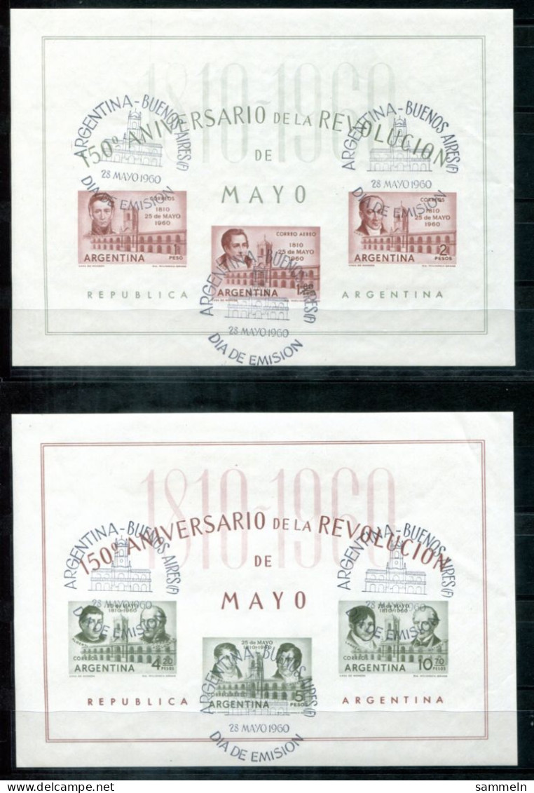 ARGENTINIEN Block 13-14, Bl.13-14 FD Canc. (see TEXT !!!) - 150.Jahrestag Der Revolution - ARGENTINA / ARGENTINE - Blokken & Velletjes