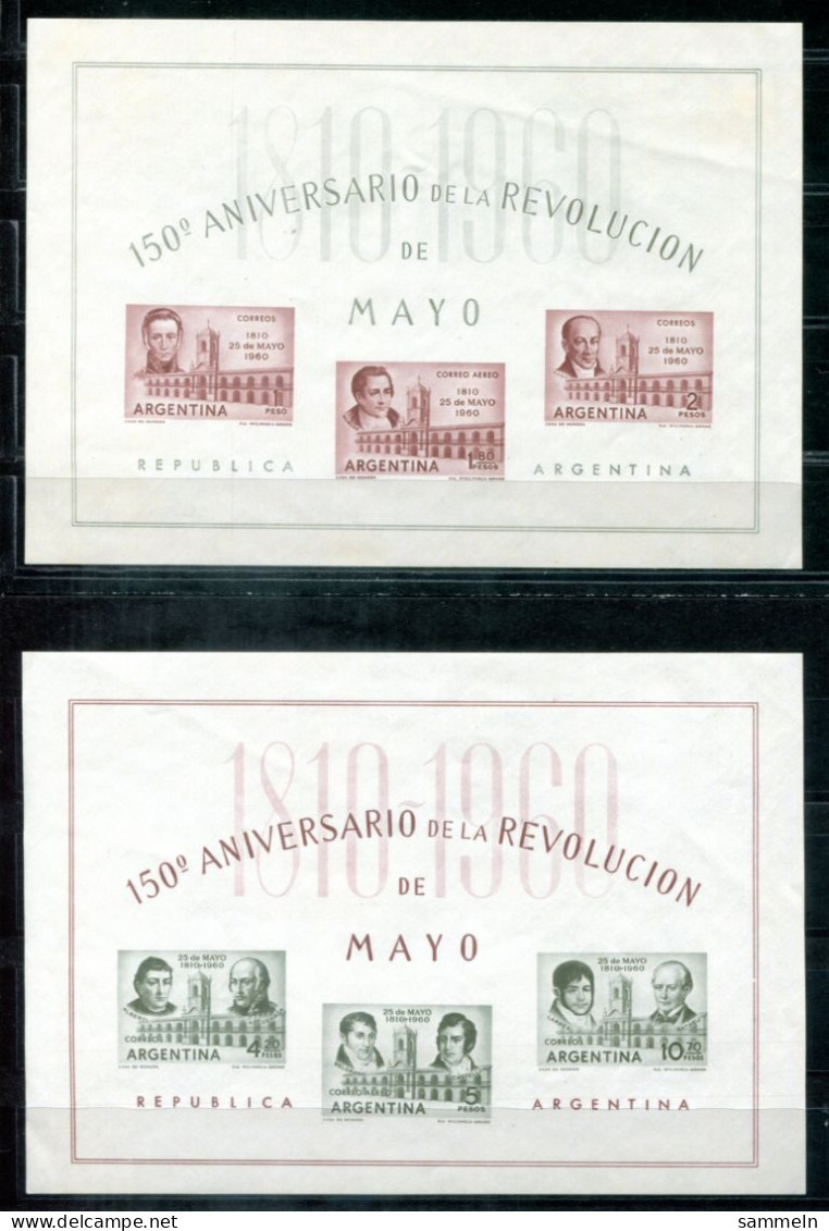 ARGENTINIEN Block 13-14, Bl.13-14 Mnh (see TEXT !!!) - 150.Jahrestag Der Revolution - ARGENTINA / ARGENTINE - Blocs-feuillets