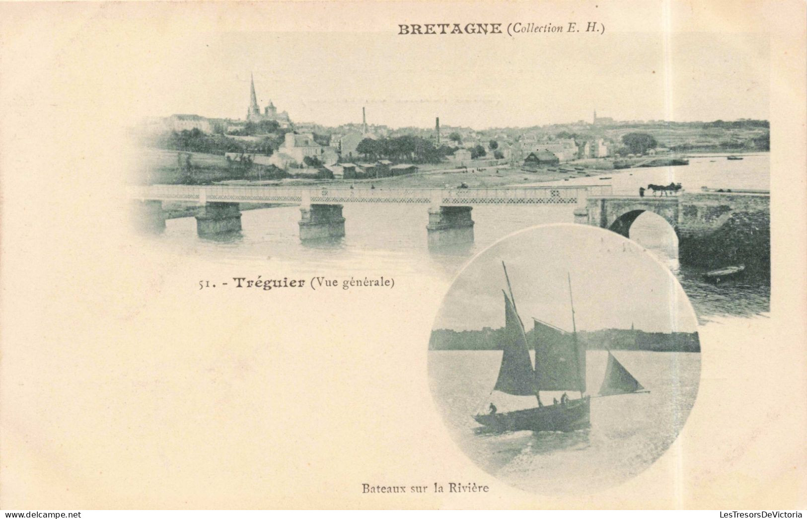 FRANCE - Bretagne - Tréguier - Vue Générale - Bateaux Sur La Rivière - Carte Postale Ancienne - Tréguier