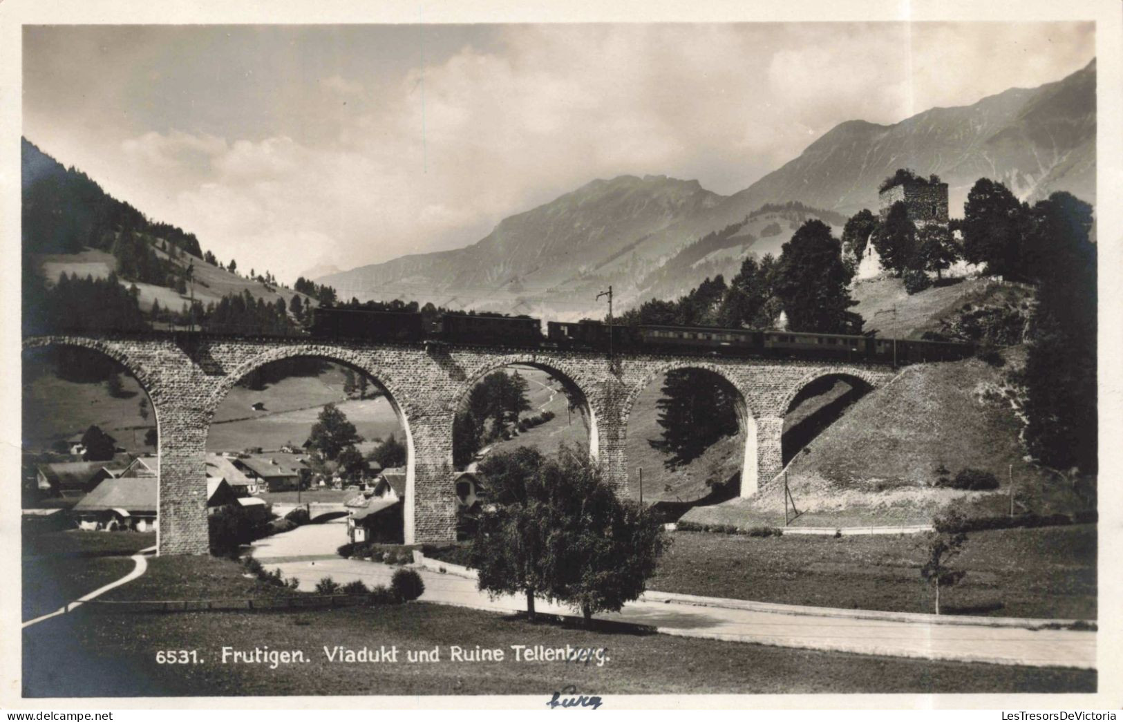 SUISSE - Berne - Frutigen - Viaduc Et Ruines De Tellenberg - Carte Postale Ancienne - Berne