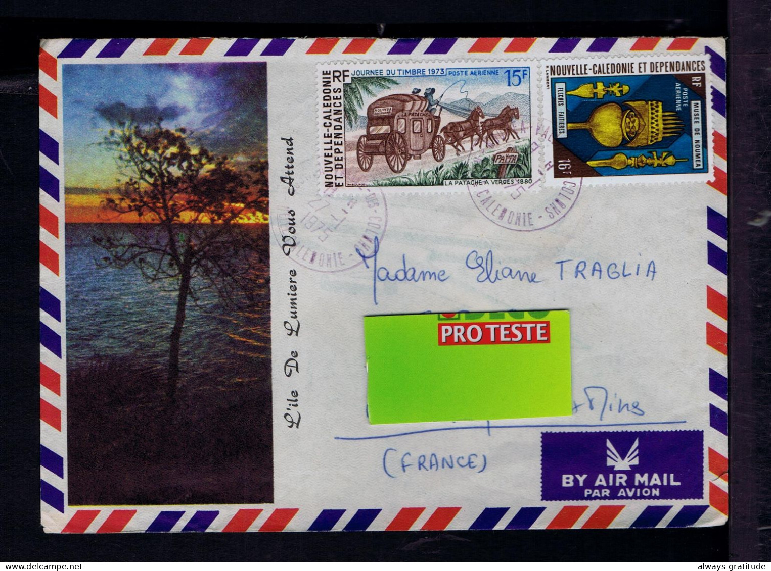 Sp9954 NOUVELLE-CALEDONIE Stage-coaches Posts Stamp's Day 1973 Touristic Cover NOUMEA MUSEUM Fleches Faitieres Mailed - Diligences