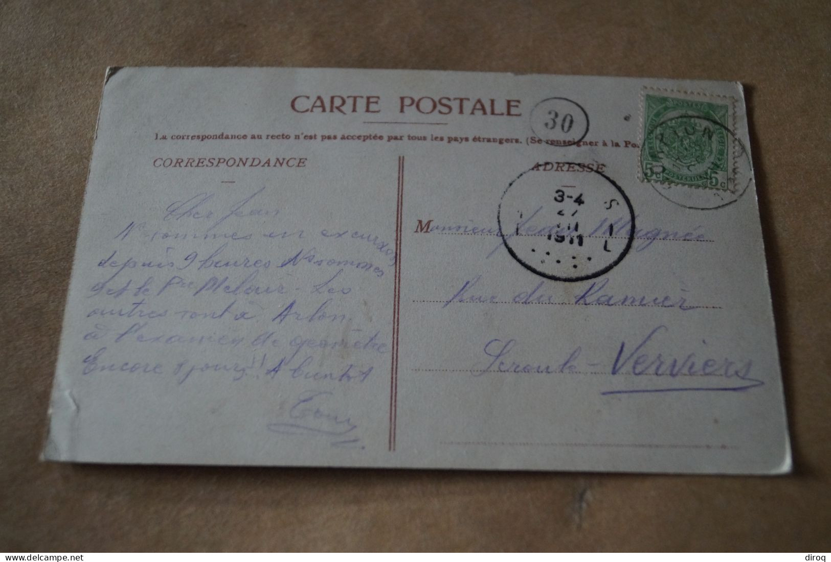 Belle Carte Ancienne, Corbion 1911 ,la Roche Des Fées - Other & Unclassified
