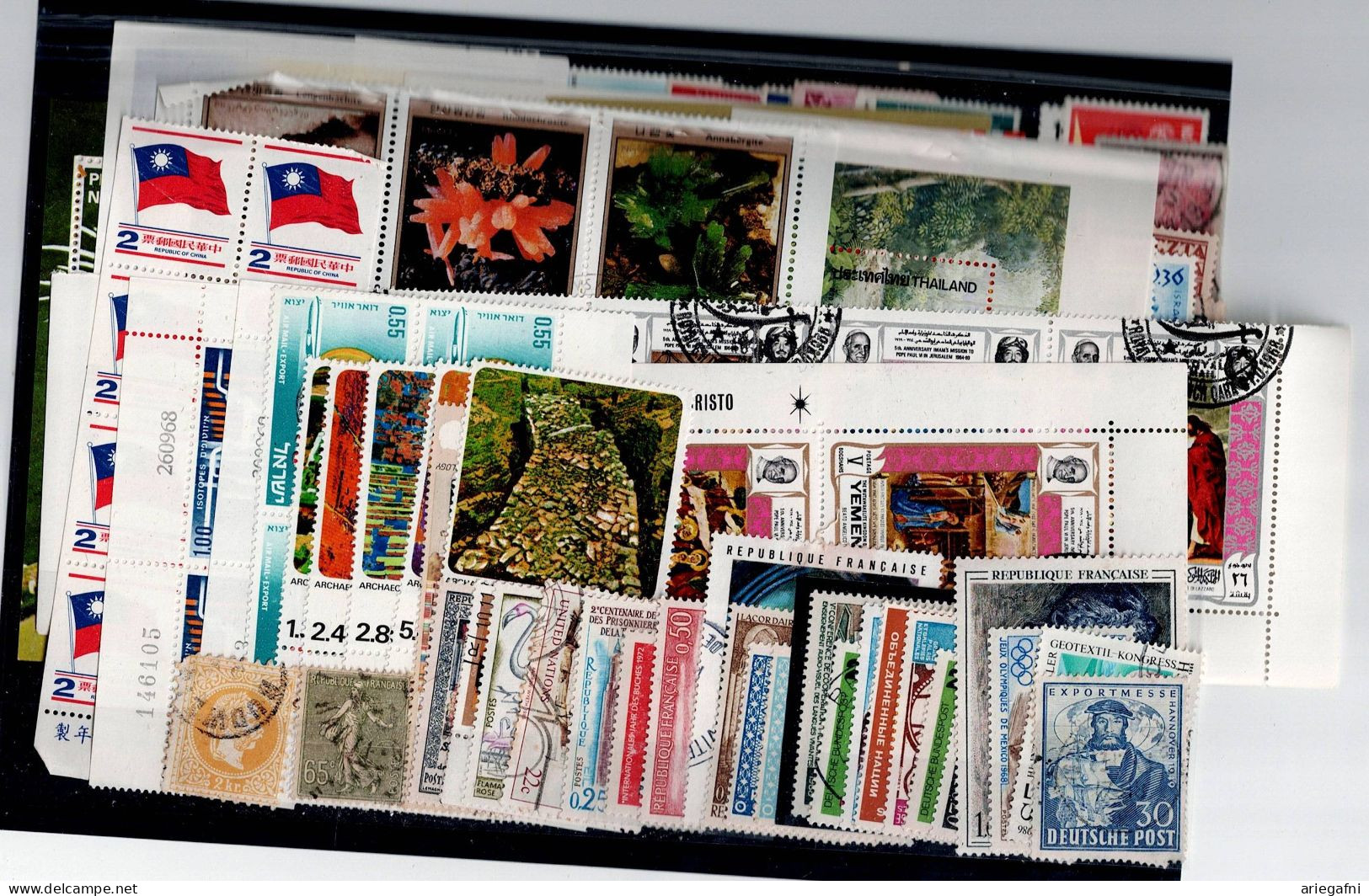 LOT OF 220 STAMPS MINT+USED+ 16 BLOCKS MI- 90 EURO VF!! - Collections (sans Albums)