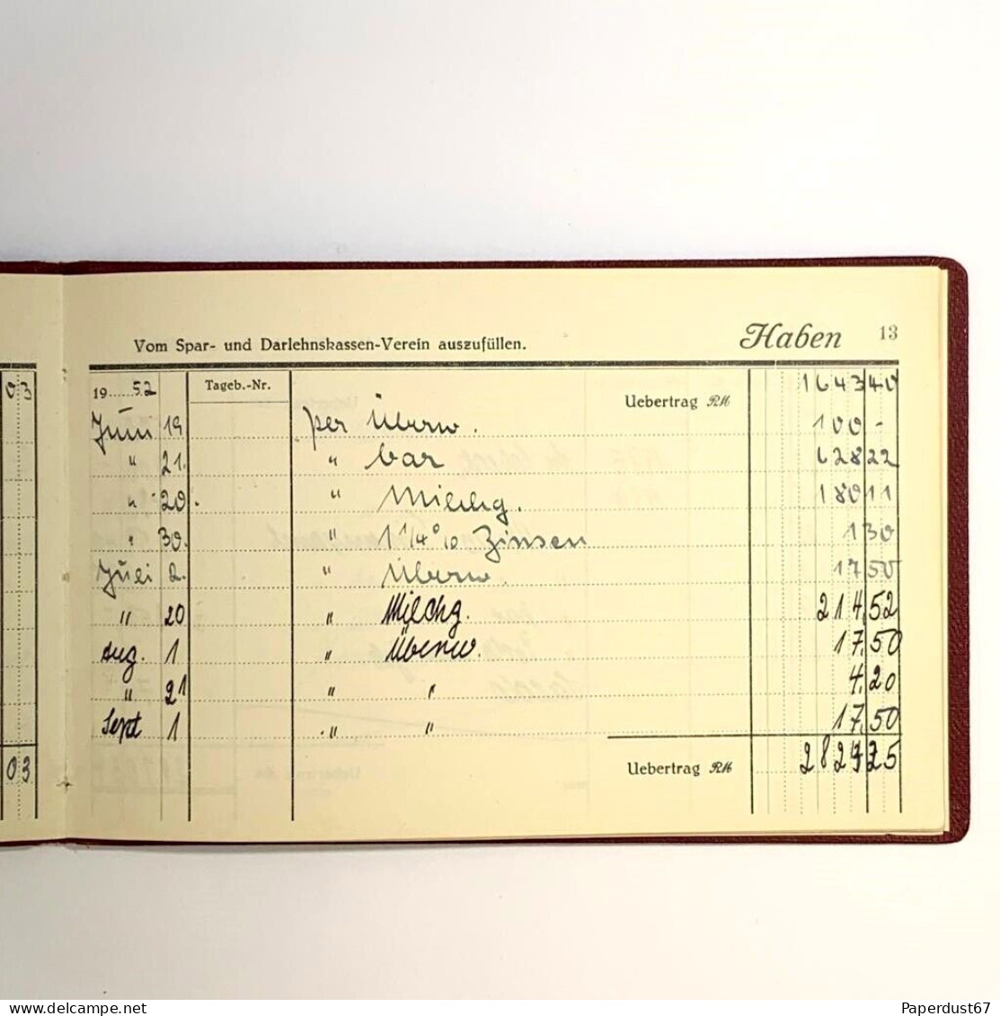 Kontogegenbuch Dulmener Spar Und Darlehnskassen 1942-1953 German Document document allemand