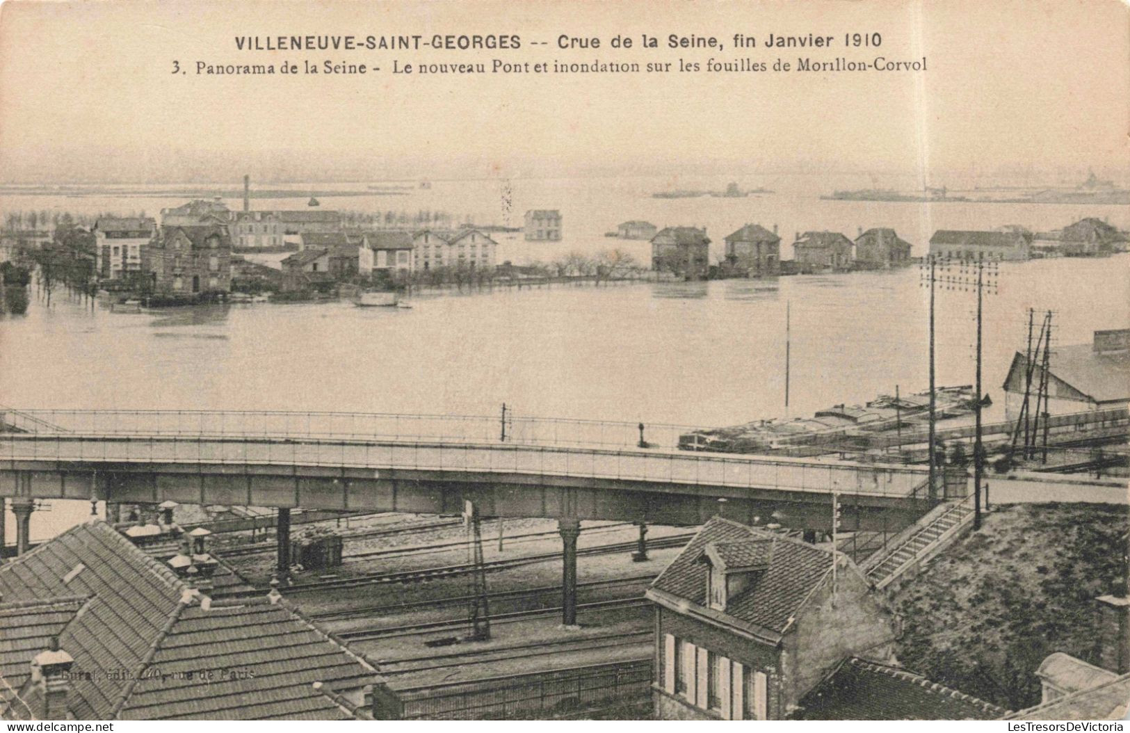 FRANCE - Villeneuve-Saint-Georges - Crue De La Seine - Le Nouveau Pont Et L' Inondation - Carte Postale Ancienne - Villeneuve Saint Georges