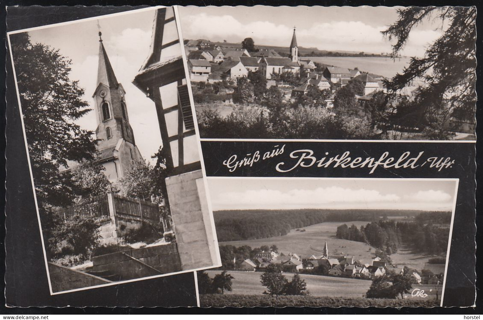 D-97834 Birkenfeld - Alte Ansichten - Ortsansicht Mit Kirche - Stamp 1961 - Karlstadt