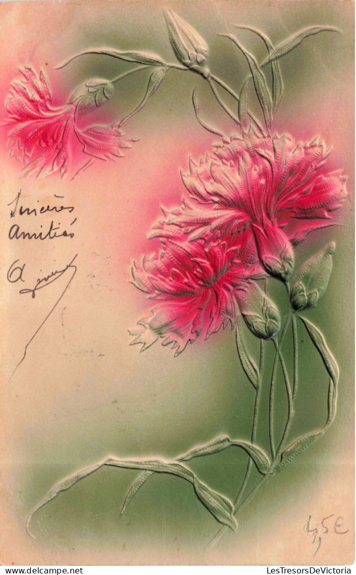 FANTAISIES - Une Fleurs Peinte En Rose - Carte Postale Ancienne - Altri & Non Classificati
