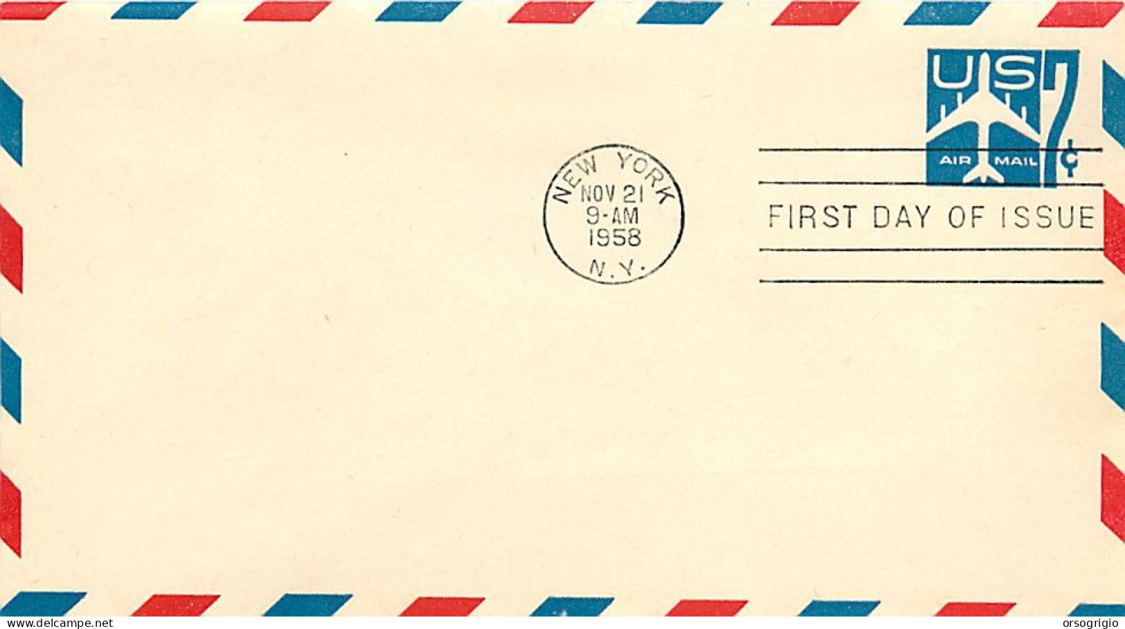 USA - FDC 1958 -  Air Mail  7c. - 1941-60