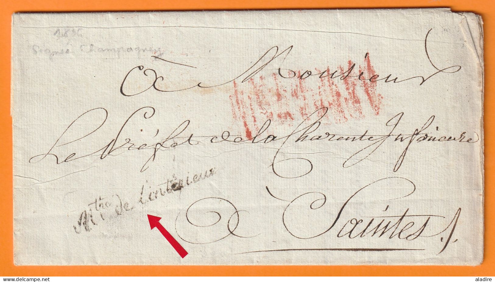 1806 - Lettre Pliée Du Min De L' Intérieur Vers Saintes  - Franchise Postale  - Conscription - 1801-1848: Vorläufer XIX