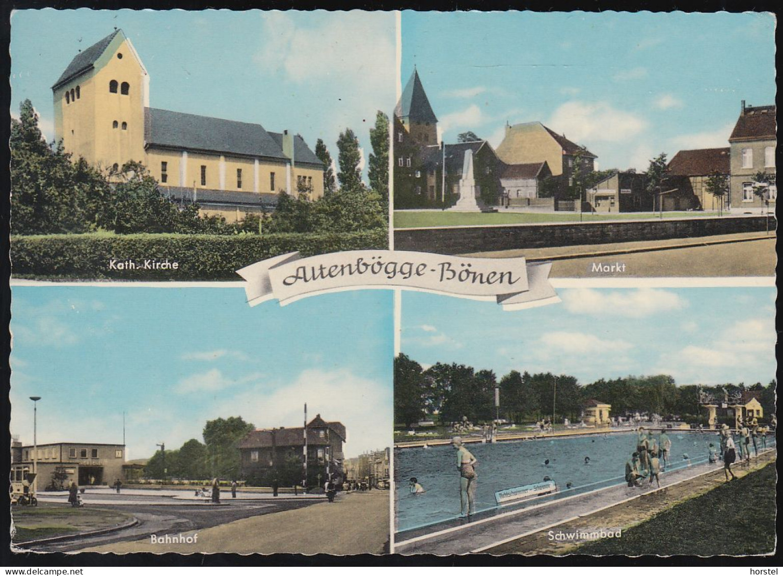 D-59199 Bönen - Altenbögge - Alte Ansichten - Bahnhof - Freibad - Markt - Kirche - Unna